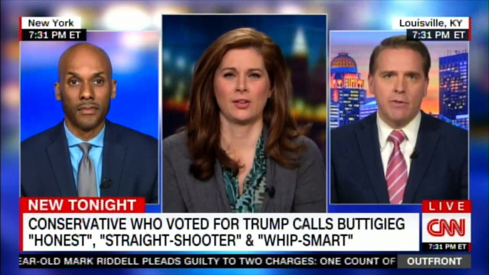 Erin Burnett's  panel speaking on Conservative who voted for Trump calls buttigieg "Honest", "Straight-Shooter"& "Whip-Smart". #DonaldTrump #News #CNN @ErinBurnett