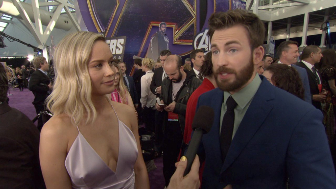 ‘Avengers: Endgame’ Premiere: Captain Marvel Brie Larson and Captain America Chris Evans