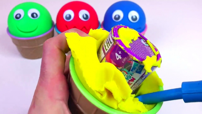 4 Color Play Doh Ice Cream Cups Teletubbies Surprise Toys Learn Colors Moji Moji Yowie Surprise Eggs