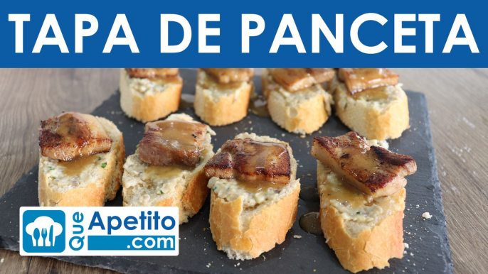 Tapa de panceta asada con champiñones y salsa fácil y casera | QueApetito