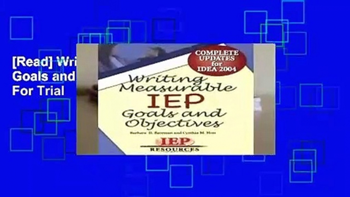 [Read] Writing Measurable Iep Goals and Objectives  For Trial