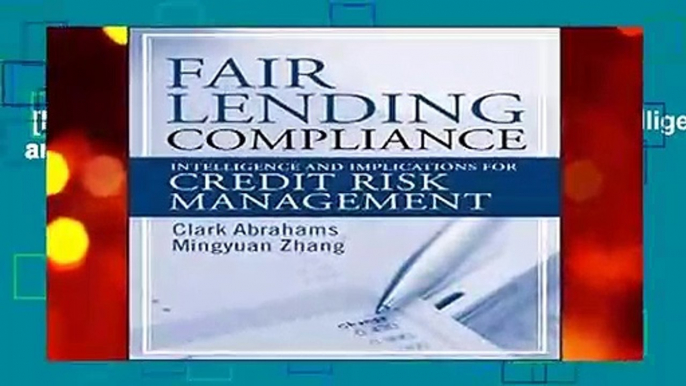 [NEW RELEASES]  Fair Lending Compliance: Intelligence and Implications for Credit Risk Management