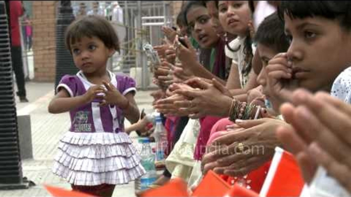 Even small kids come to cheer for Indian soldiers in Wagah Border