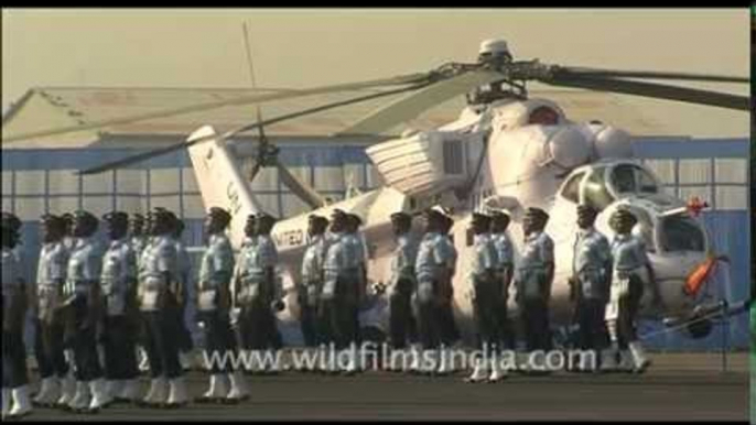 Marching men in uniforms - Indian Air Force day