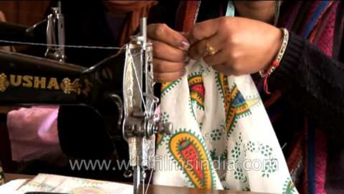 Embroidery and tailoring with manual Usha sewing machine in India