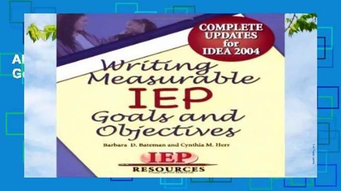 About For Books  Writing Measurable Iep Goals and Objectives  Review