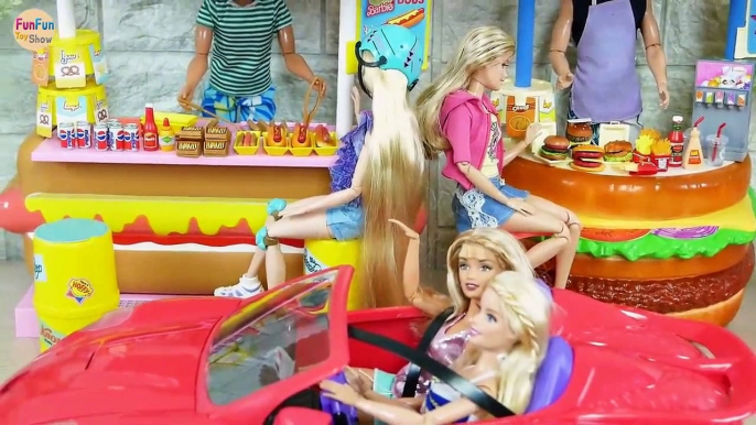 Barbie doll Roadside Burger Stand : Barbie Toy Boneka Mainan Barbie Brinquedo da boneca Barbie | Karla D.