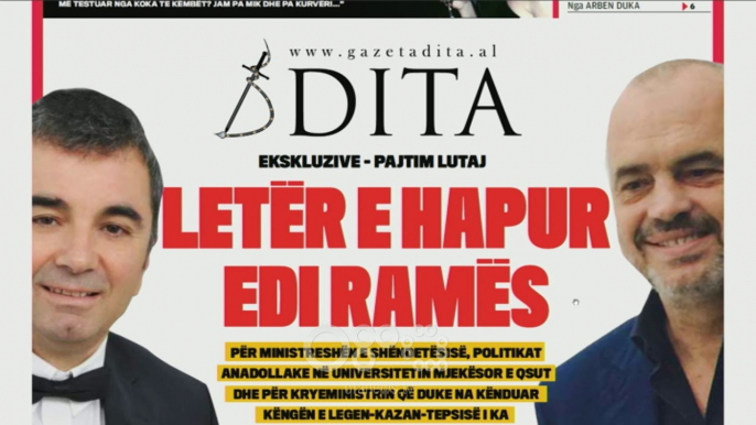 Ora juaj, Shtypi i ditës: Letër e hapur Edi Ramës