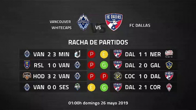 Previa partido entre Vancouver Whitecaps y FC Dallas Jornada 16 MLS - Liga USA