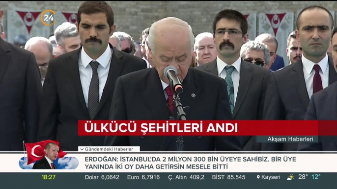 MHP lideri Bahçeli ülkücü şehitleri andı