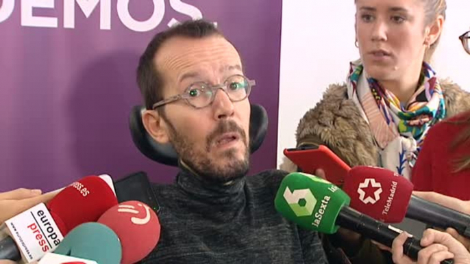 Echenique: "Errejón es candidato de otra fuerza política y no tiene sentido que venga a una reunión de Podemos"