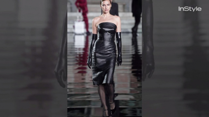 Irina Shayk Just Hit the Runway in the Sexiest Leather LBD