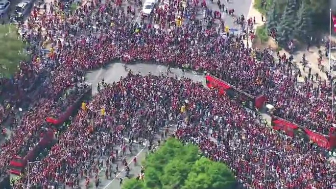 How the Raptors parade looks from the air ️ - Toronto Raptors Championship Parade. - - WeTheNorth