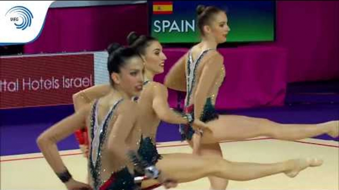 Spain - 2016 Rhythmic European silver medallists, 3 clubs and 2 hoops