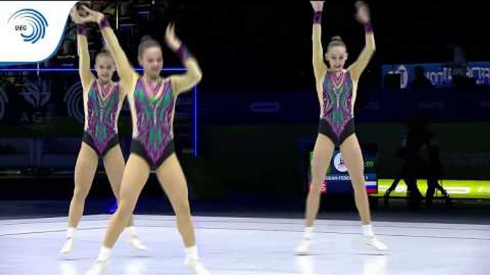 GRIDINA, ILMETOVA & VAKHONINA (RUS) - 2019 Aerobics Junior European bronze me