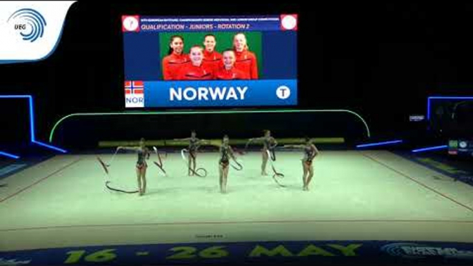 Norway - 2019 Rhythmic Gymnastics Europeans, junior groups 5 ribbons qualification