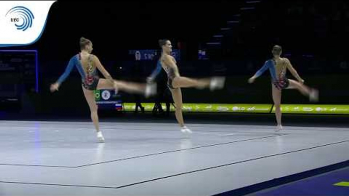 IVANOVA, PYKHTOVA & ZIUBINA (RUS) - 2019 Aerobics European silver medallists, Trio Seniors