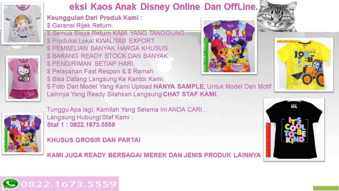 PALING LARIS…!! WA 0822.1673.5559, Juragan Kaos Anak Merk Disney