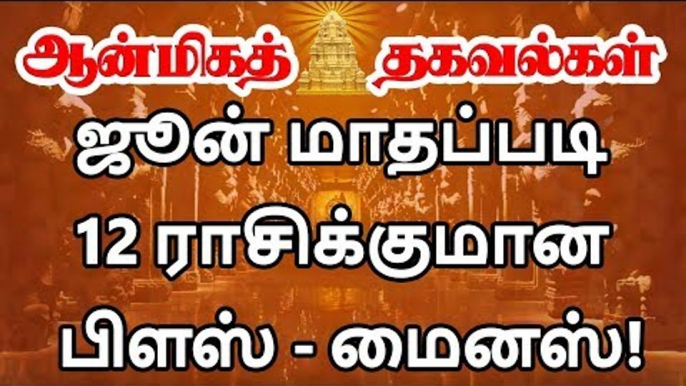 2019 June Month Rasipalan  | பெருங்குளம் ராமகிருஷ்ண ஜோசியர் | 12 ராசிகளுக்கான ஜூன் மாத ராசி பலன்கள்