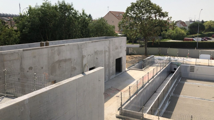 Visite du chantier du futur complexe aquatique