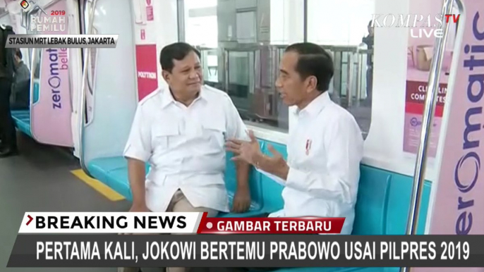 Naik MRT Bareng, Jokowi dan Prabowo Ngobrol 4 Mata