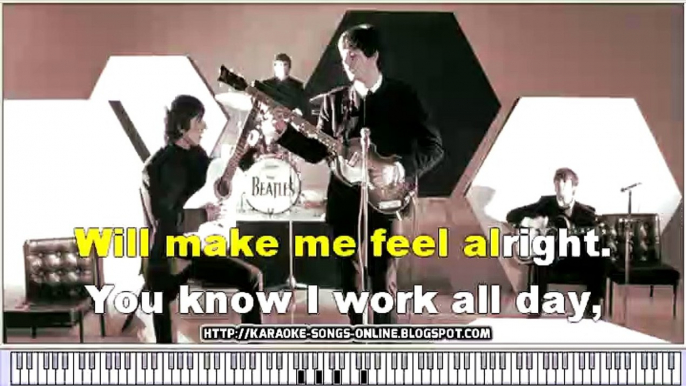Karaoke The Beatles - A Hard Day's Night   - Free karaoke songs online with lyrics on the screen and piano.