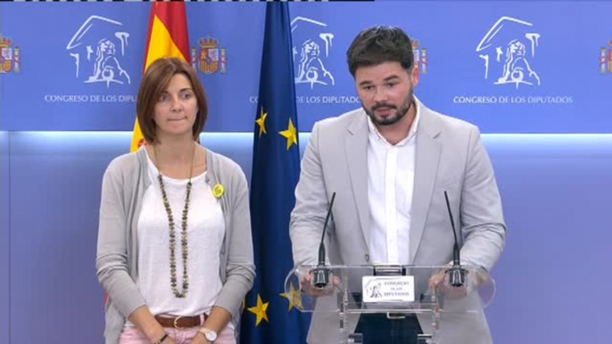 Rufián pide a PSOE y Podemos que "nadie se levante de la mesa de negociación hasta el último minuto"