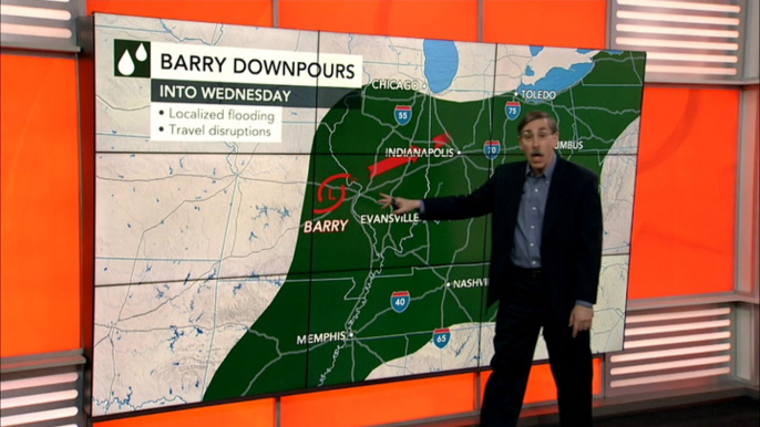 Barry moves across mid-Atlantic Wednesday then heat wave for the end of the week