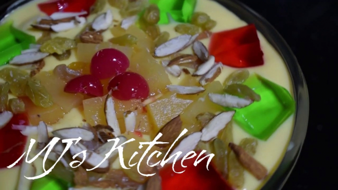 Fruit Custard Trifle Recipe for Parties by MJ's Kitchen