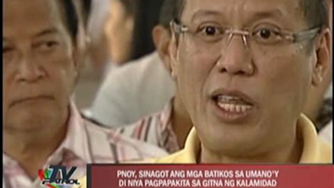 PNoy rebuts criticism during visit to flooded areas