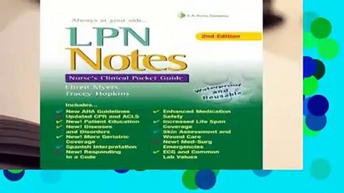 [MOST WISHED]  LPN Notes: Nurse s Clinical Pocket Guide