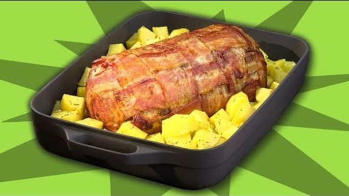 Hackbraten mit Bacon aus dem Backofen - ein Rezept für den nächsten Braten zum Mittagessen