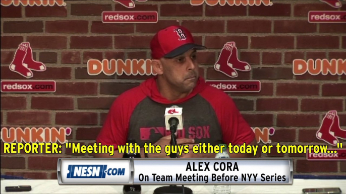 Alex Cora On Red Sox Team Meeting To Take Place Before Yankees Series