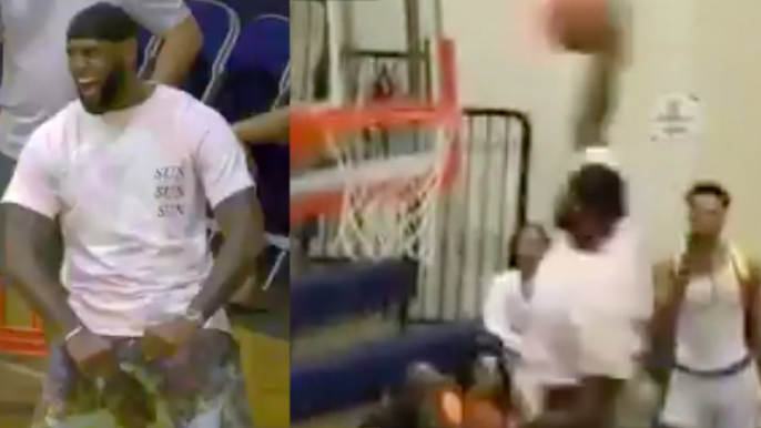 Lebron James Slams INSANE Dunk At Bronny's AAU Game & Loses His Mind When Bronny Drops His Own