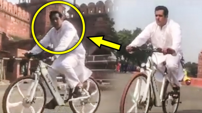 Salman Khan AMAZING Cycling Video Outside Red Fort Delhi | MUST WATCH