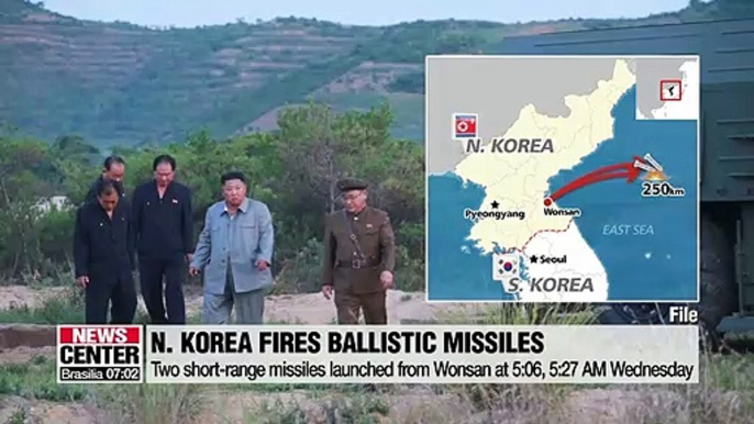 N. Korea fires two short-range ballistic missiles towards East Sea on Wednesday