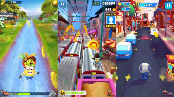 Minion-Rush-Vs-Subway-Surfers-Bali-2019-Vs-Talking-Tom-Hero-Dash-Vacationer-Super-Talking-Ginger-Zombie-Jake-Gameplay