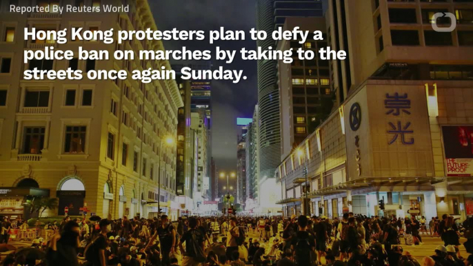Hong Kong Protesters Defy Police Ban