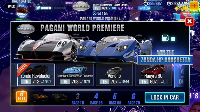 CSR Racing 2 | Events | Pagani World Premiere | Part 2 | Pagani Zonda Revolución &Lamborghini Veneto