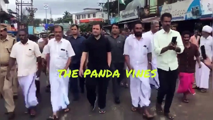 Rahul Gandhi visiting flood affected area in Wayanad Kerala Indian national congress member of parliament Rahul Gandhi