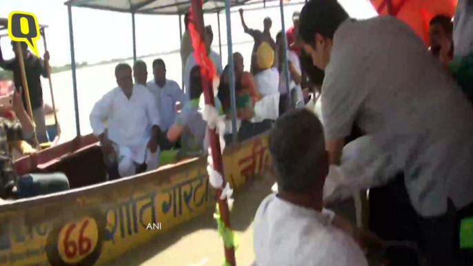 Bansuri Swaraj, daughter of former EAM Sushma Swaraj, immerses her mother's ashes in Ganga river in Hapur.