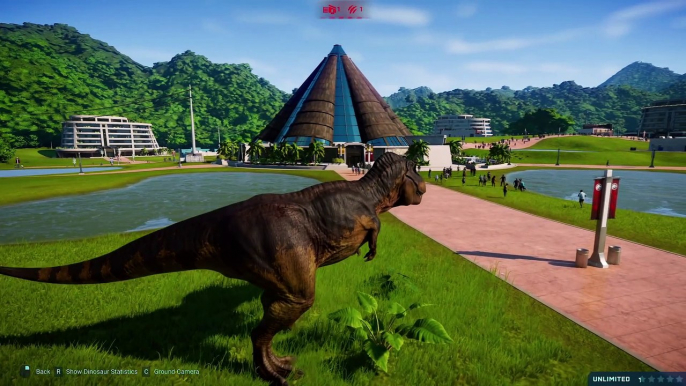 Jurassic World Evolution T Rex & Spinosaurus Breakout & Fight - Dinosaurs Fighting ( 1080 X 1080 )