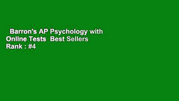 Barron's AP Psychology with Online Tests  Best Sellers Rank : #4