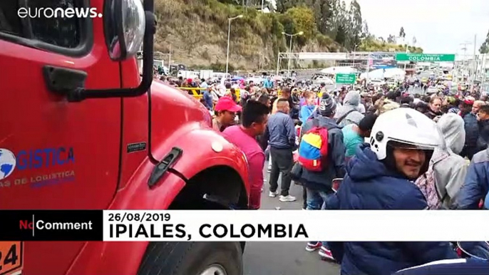 Venezuelan migrants protest after Ecuador shuts border crossing