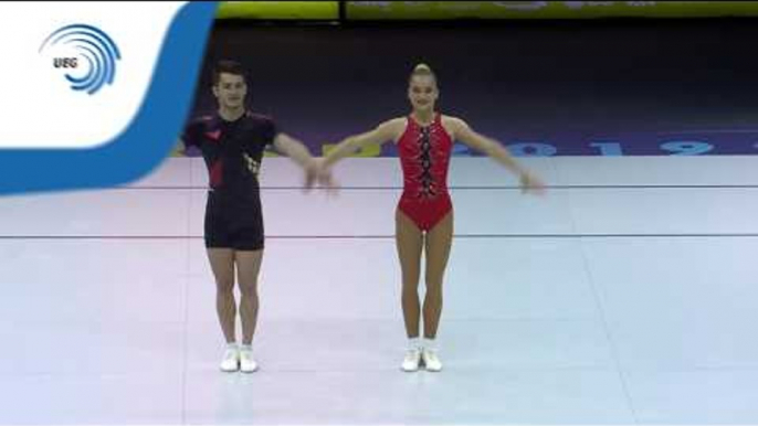 Sandra DINCA & Mihai Alin POPA (ROU) - 2019 Aerobics Europeans, mixed pairs final