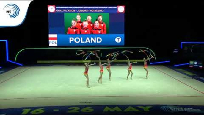 Poland - 2019 Rhythmic Gymnastics Europeans, junior groups 5 ribbons qualification