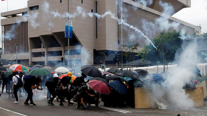 Watch: Petrol bombs and tear gas as Hong Kong protests turn violent