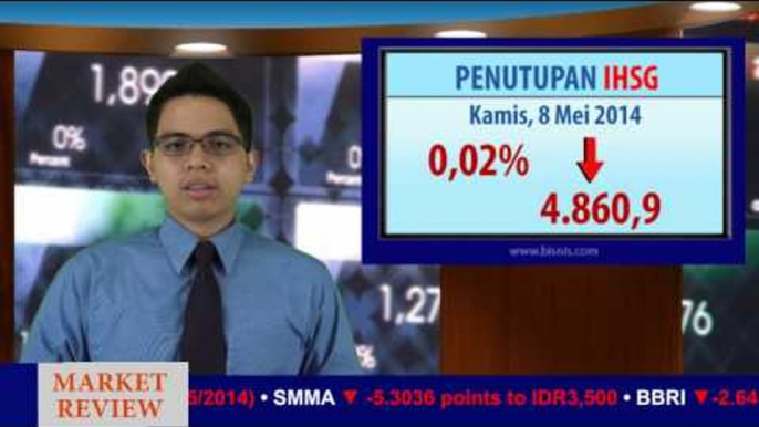 INDEKS BEI (8/5/2014): IHSG Ditutup Turun 0,02%