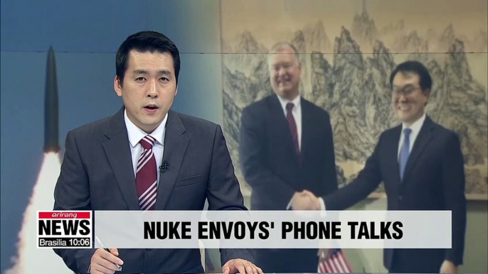 Top nuclear envoys of S. Korea and the U.S. holds telephone talks