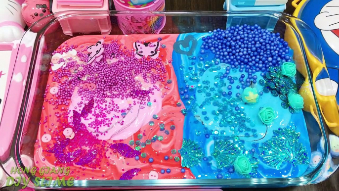 Pink vs Blue! Mixing Mixing Random Things into Slime! Relaxing with Piping Bags Satisfying Slime#567